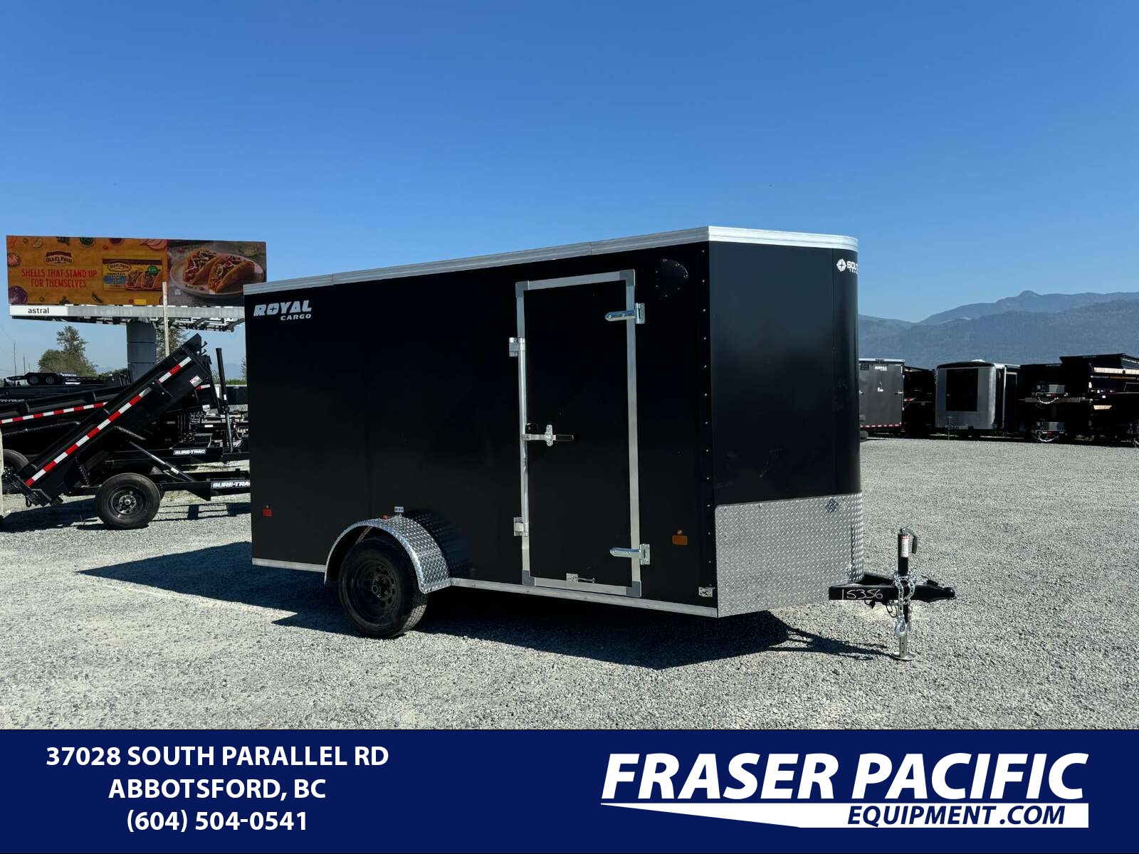 2025 Royal Cargo 6x12 V Nose Cargo / Enclosed Trailer Ramp Door Black